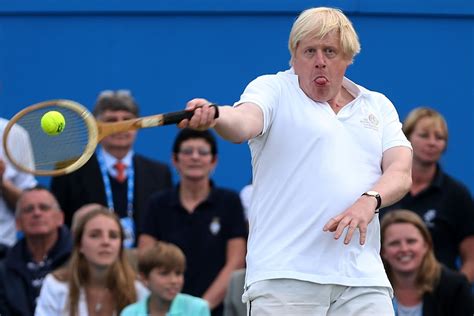 Boris johnson has taken a bow. Boris Johnson Playing Tennis And Making Funny Face