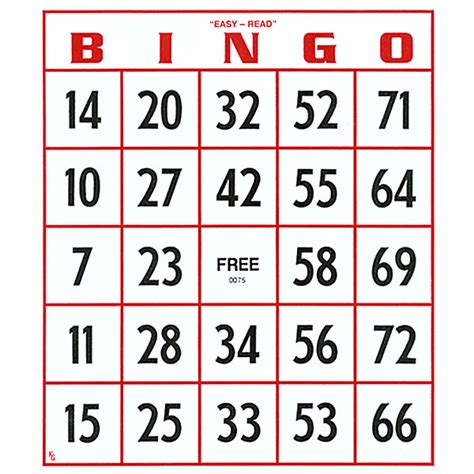 Ez To Read Bingo Cards Discount Sale Free Shipping