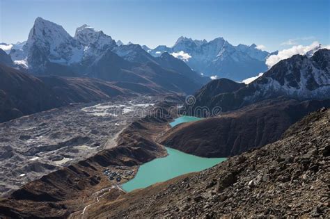 Beautiful Himalaya Mountains Range View From Top Of Gokyo Ri Everest