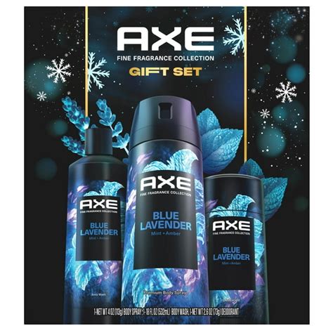 axe fine fragrance collection holiday t pack for men blue lavender body spray aluminum free