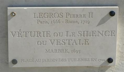 Véturie Le Silence Ou Vestale Pierre Legros Ii Jardin Des Tuileries