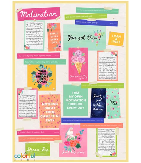 Motivational Board Instant Download And Printable Colorful Zone