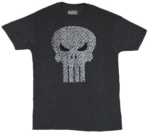 The Punisher Marvel Comics Mens T Shirt Classic Logo Treadplate