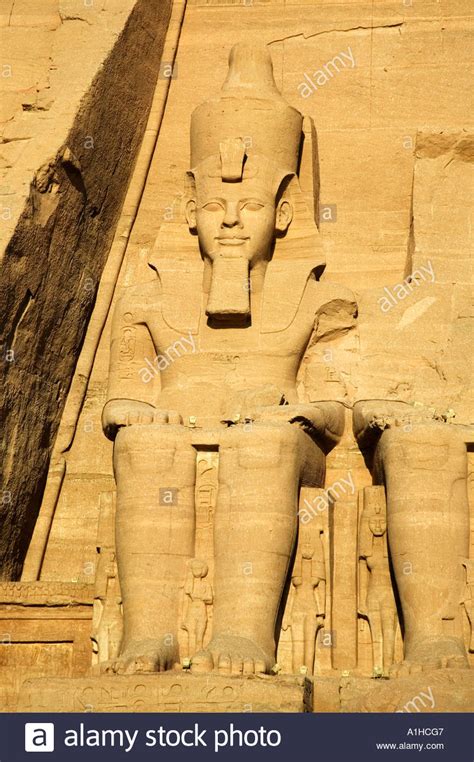 Rameses Ii Statue At The Temples Of Abu Simbel Egypt Stock Photo
