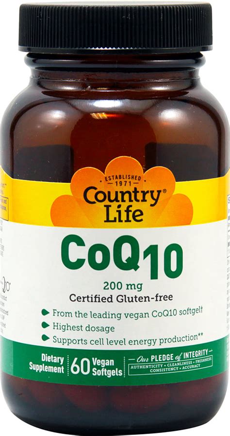 Country Life Coq10 200 Mg 60 Vegan Softgels Vitacost