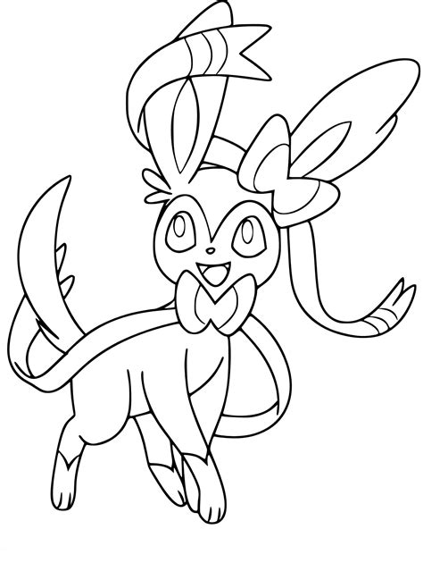 Eeveelutions Coloring Pages Sylveon In 2021 Pokemon Coloring Pages