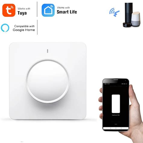 Smart Tuya Wifi Dimmer Light Switch Rotary Dimmable Wall Switch Work With Alexa Google Home