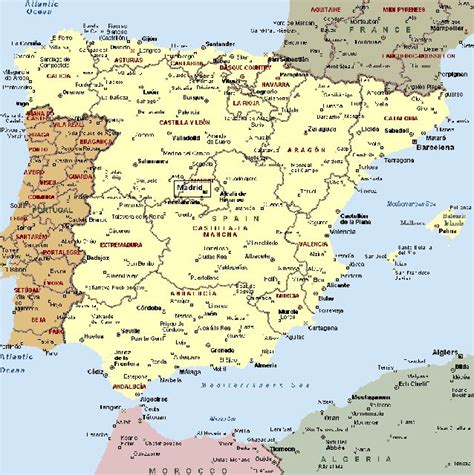 Mapa Político De España Mapas Políticos Atlas Del Mundo
