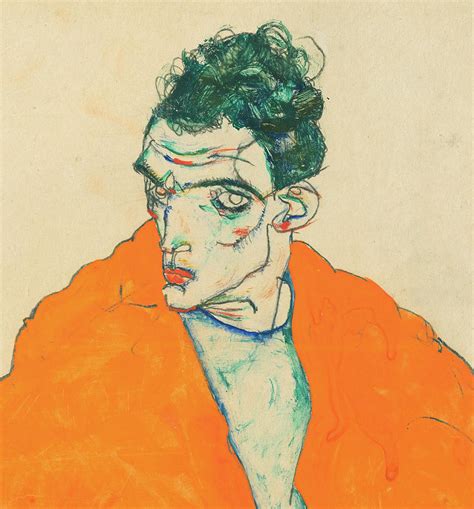 Egon Schiele Self Portrait Drawing