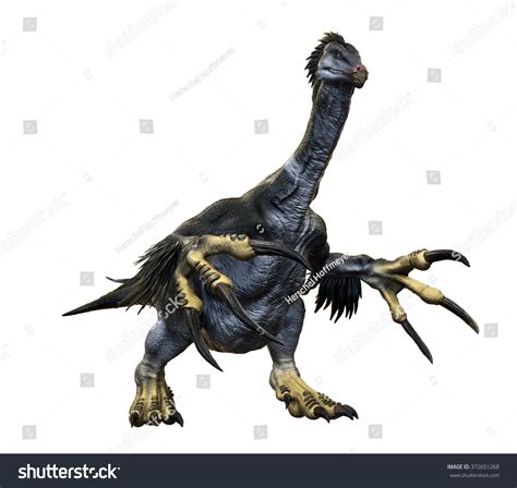 Therizinosaurus 3d Render On Isolated White 스톡 일러스트 372651268