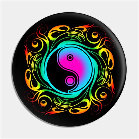 Yin Yang Psychedelic Tattoo Yin Yang Pin Teepublic