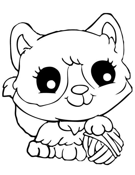 Kawaii Kitten Coloring Page Kittens Coloring Kitty Coloring Cat Cute