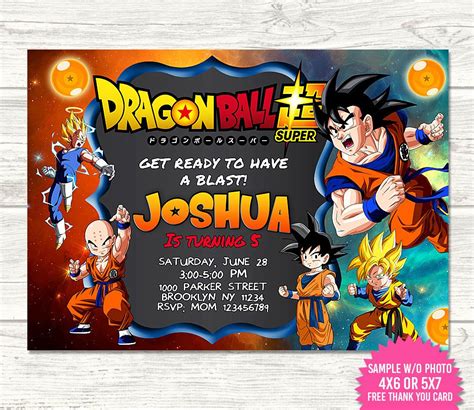 (free printable) downloadable invitations templates for your next awesome party. Dragon Ball Z Invitation, Dragon Ball Z Birthday Invites ...