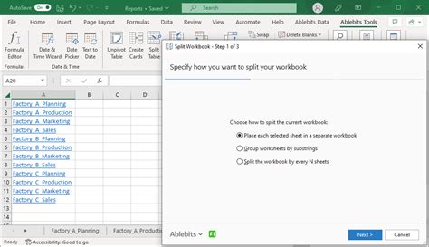 Split Excel Workbook Into Multiple Worksheets