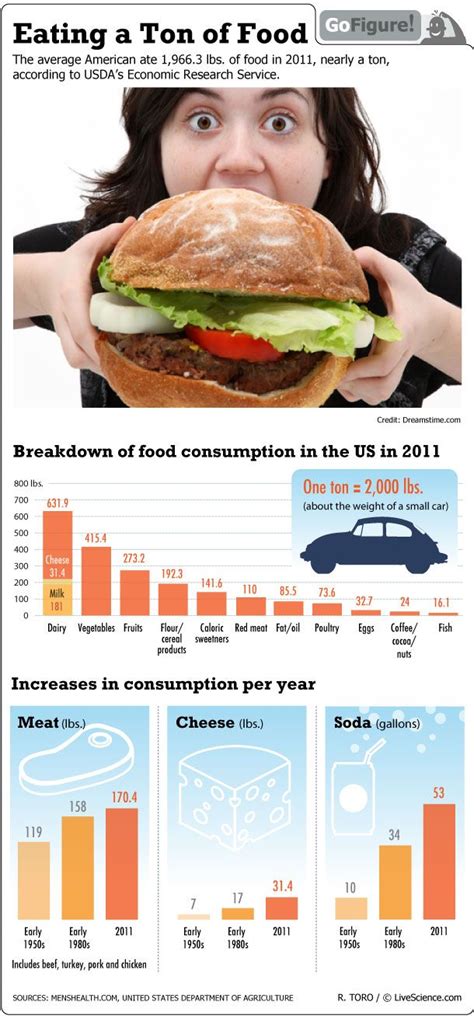 Americans Eat Nearly A Ton Of Food Per Year Infographic Live Science