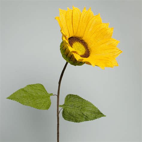 32 Burlap Sunflower Floral Stem Yellow
