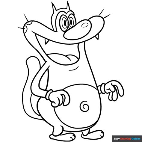 Oggy From Oggy And The Cockroaches Coloring Page Easy Drawing Guides