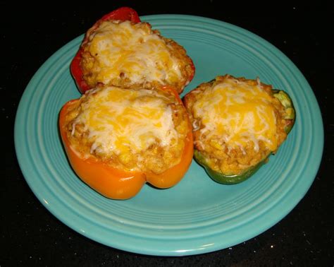 Sarahs Kitchen Cheese And Chicken Stuffed Peppers