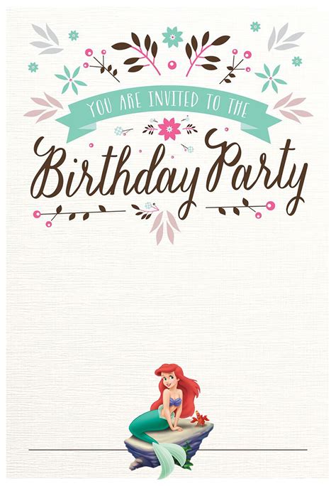 mermaid  printable invitation templates