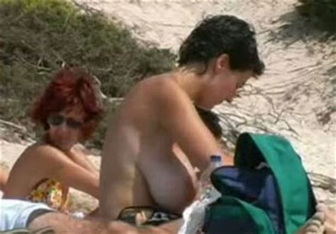 Hidden Cam Clip With A Mom Rubbing Her Big Tits At A Nude Beach