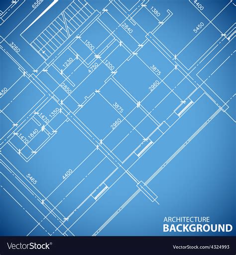 Blueprint Building Structure Royalty Free Vector Image
