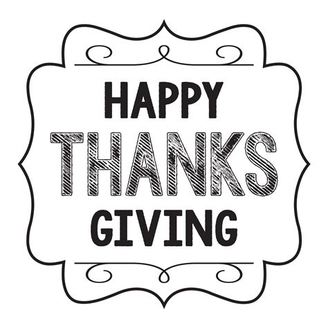 Thanksgiving Black And White Holiday Clip Art Happy Thanksgiving Png