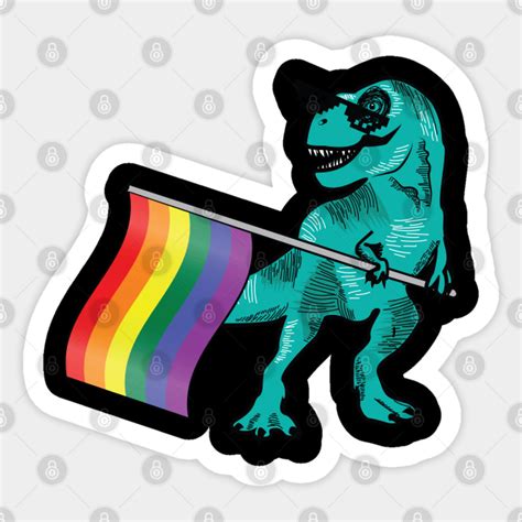 Lgbt Dinosaur Pride Flag T Rex Gay Lesbian Trans Trex Rainbow Cat