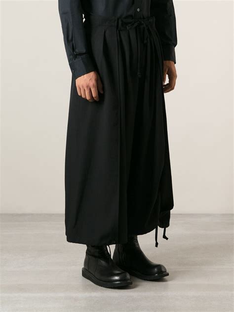 Yohji Yamamoto Wide Leg Wrap Pants In Black For Men Lyst