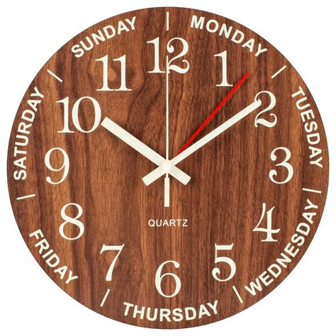 Buy 14 Inch Night Light Wall Clock Days Of The Week Clock Glow In Dark