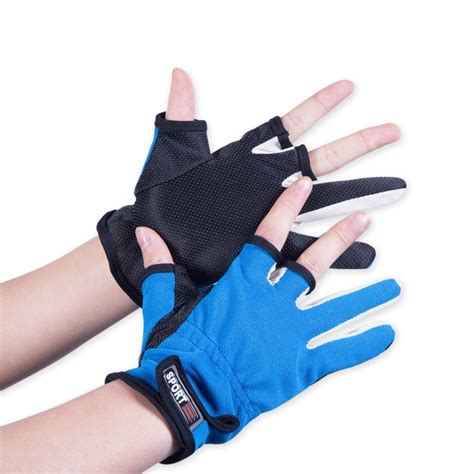 1pair Waterproof 3 Cut Finger Anti Slip Glove Non Slip Fishing Gloves