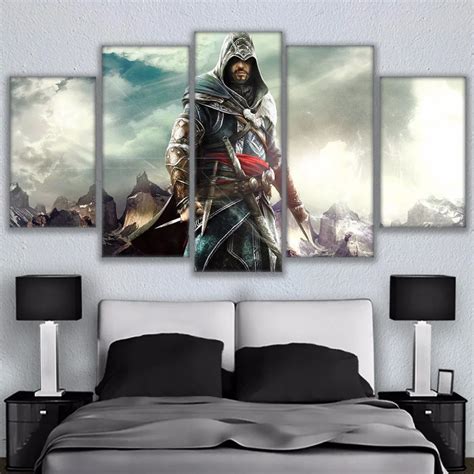 Canvas Painting Home Decor For Living Room Wall Art 5 Pieces Assassins