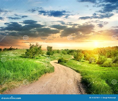 Road In The Evening Stock Image Image Of Nonurban Blue 31327811