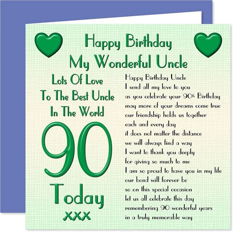 Uncle 90th Happy Birthday Card Lots Of Love To The Best Uncle In The