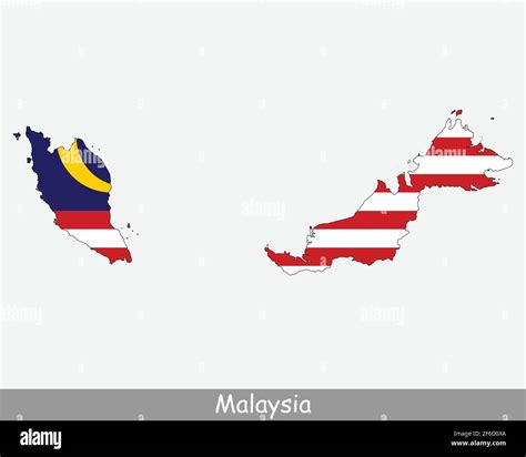 Malaysia Map Flag Map Of Malaysia With The Malaysian National Flag