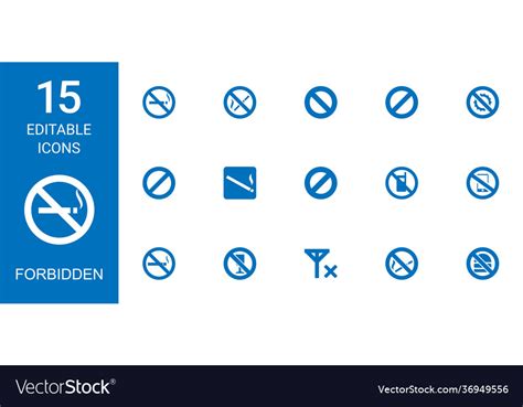 15 Forbidden Icons Royalty Free Vector Image Vectorstock