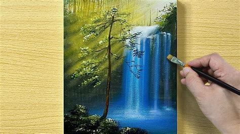Waterfall Painting Acrylic Painting Step By Step Youtube