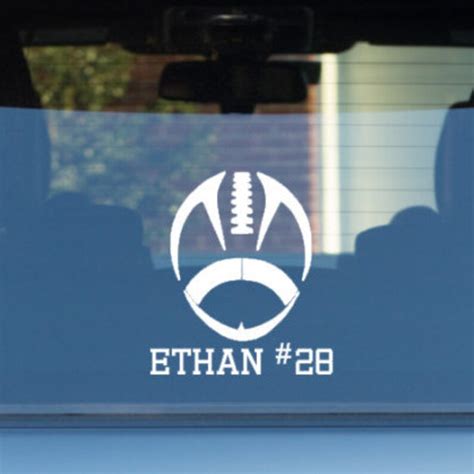 Custom Football Decal Football Car Decal Personalized Etsy