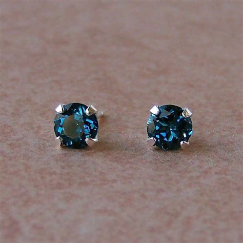 Genuine London Blue Topaz Stud Earrings In By Cavaliercreations