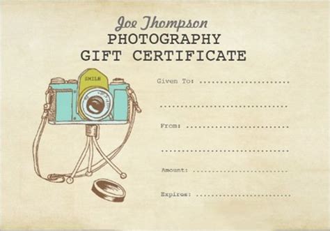 Photoshoot T Certificate Template