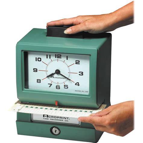 Acroprint Acp011070400 Manual Heavy Duty Time Clock 1 Each Green