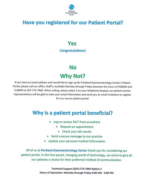 Patient Portal Communication Invitation 2014 Website Portland Gastro