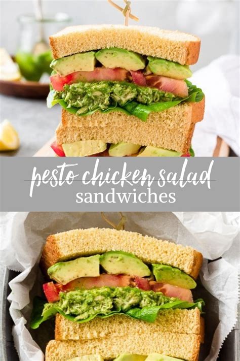 Pesto Chicken Salad Sandwiches Flavor The Moments