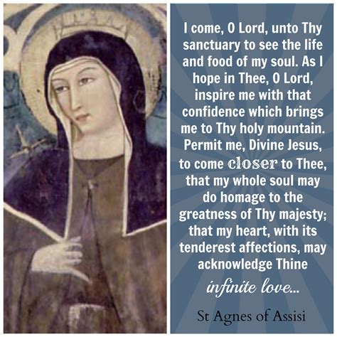 St Agnes Of Assisi Inspirational Prayers St Agnes Assisi