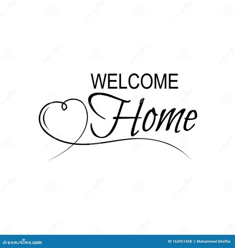 Welcome Home Card Hand Drawn Lettering Ink Illustration Modern Brush