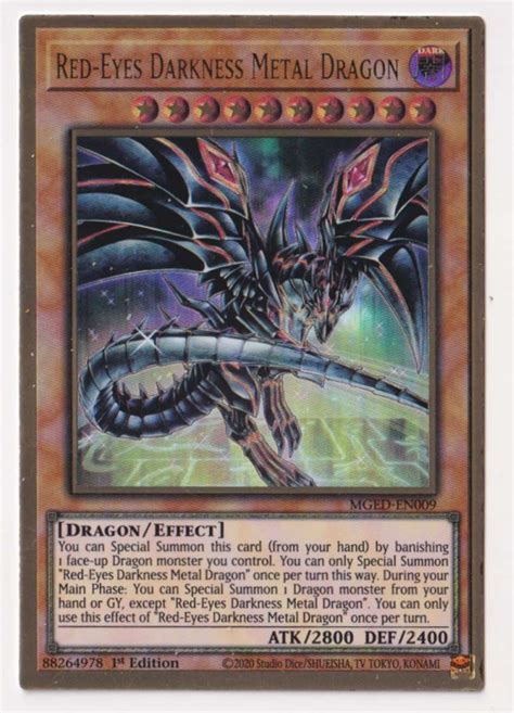 Red Eyes Darkness Metal Dragon Gold Rare Mged En009 Yu Gi Oh