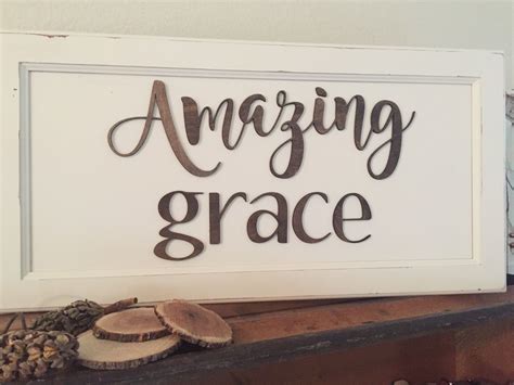 Amazing Grace Wood Words Sign Word Signs Amazing Grace Wood