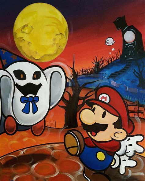 Paper Mario Fan Art Painting I Did Last Year For Halloween Super