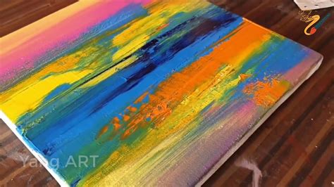 Original Acrylic Painting Demonstration Of Colorful Abstract