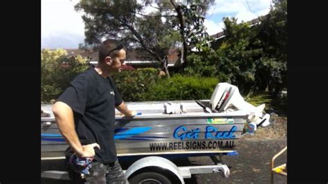 Once you have the exact place, peel the backing slowly. HOW TO APPLY BOAT DECAL STICKER - Using Wet Method On ...