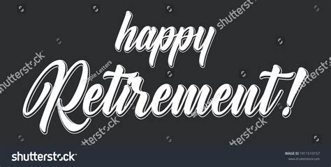 Hand Sketched Happy Retirement Phrase Logo Stock Vector Royalty Free